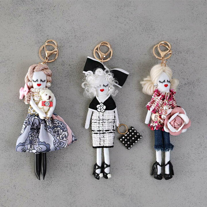 楽天市場】ドールチャーム バッグチャーム キーホルダー バッグ  