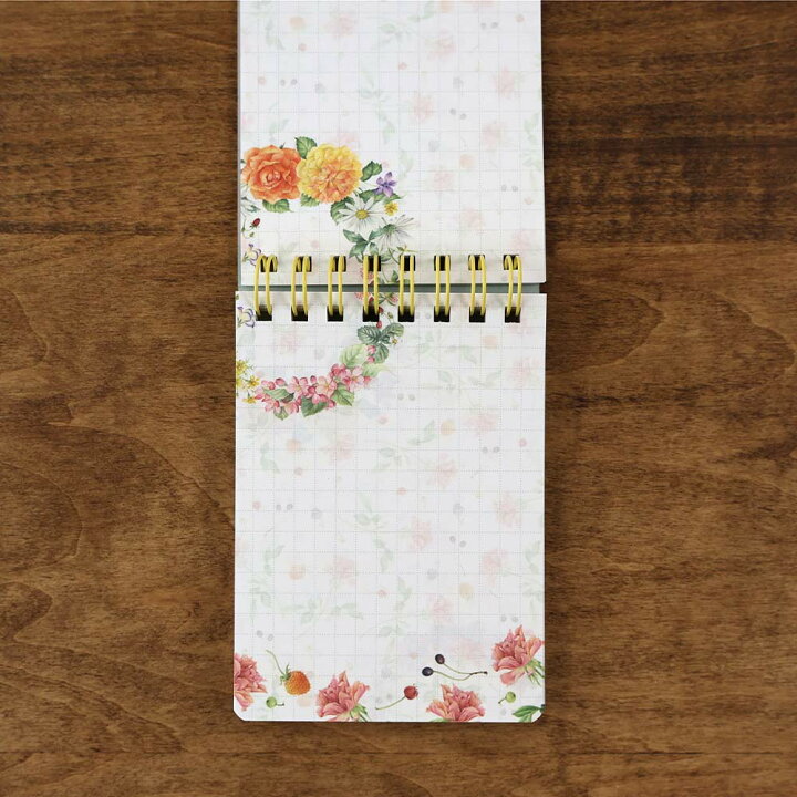 楽天市場】メモ帳 薔薇雑貨 薔薇のリングメモノート かわいい 文具 
