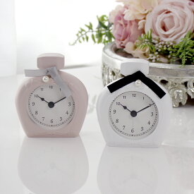 置時計 マルモアラームクロックパフューム おしゃれ ピンク ホワイト 目覚まし かわいい プレゼント ギフト