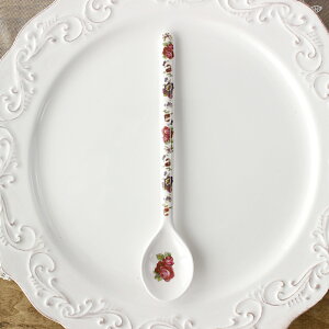 ロングスプーン ローズマリー メール便可 離乳食 カトラリー 花柄 薔薇 かわいい おしゃれ マドラー バラ メラミン 軽量 軽い 子供 介護 シニア ベビー