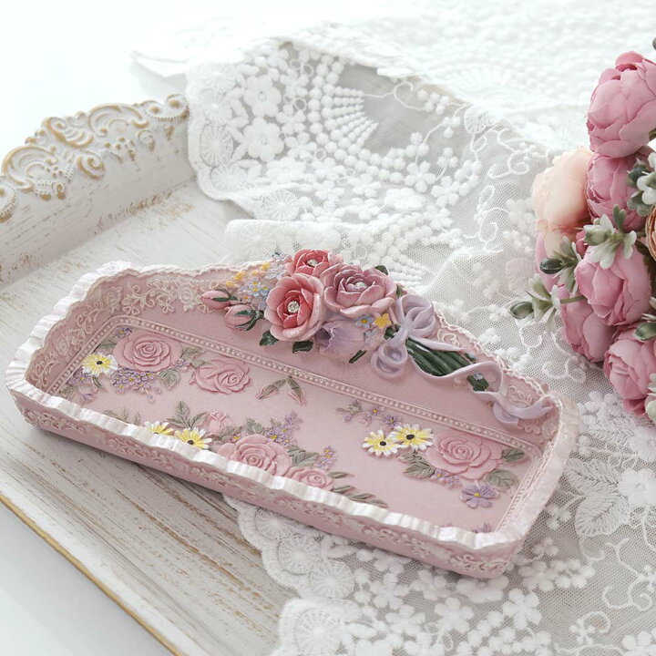 楽天市場】トレー 薔薇のブーケ 薔薇 雑貨 机上 整理 姫系 インテリア 