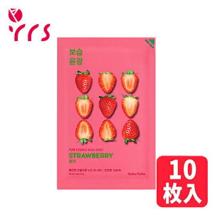 [Holika Holika zJzJ] sAGbZX}XNV[g#Strawberry, 10 / Pure Essence Mask Sheet - 10pcs #Strawberry