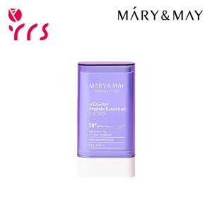 [MARY&MAY }[AhC] B[Kyv`hoN`I[TXeBbN, 18g / Vegan Peptide Bakuchiol Sun Stick (SPF50+ PA++++) - 18g