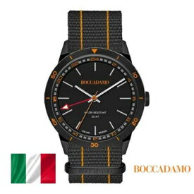 ボッカダーモ イタリア 腕時計 メンズ ブランド ブラック 軽量 アナログ ステンレス ビジネス ナイロンベルト 生活防水 42.5mm 男性 夫 彼氏 父の日 誕生日 記念日 ギフト プレゼント Boccadamo NV026【メーカー2年保証】
