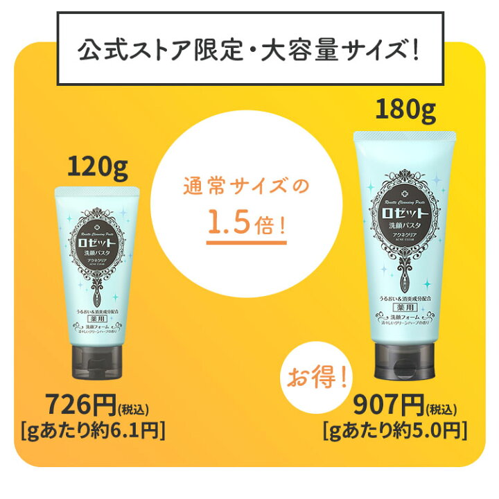 楽天市場】[医薬部外品]ロゼット洗顔パスタ アクネクリア WEB限定1.5倍 