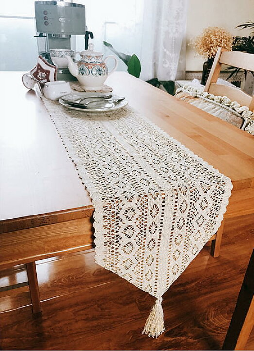 楽天市場】レース編み テーブルランナー26X175cm テーブル 