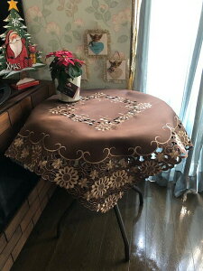 �u���E����J�b�g���[�N�h�J/�@�p�`85X85cm�@�@���F�@brown�@�V����