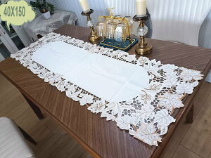 �J�b�g���[�N�h�J�@�e�[�u���Z���^�[�@45X140cm�@�x�[�W���@���������[�t