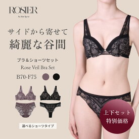 【公式】 ローズヴェールブラセット ブラジャー ブラ ショーツ 上下セット ハーリップトゥ herlipto 小嶋陽菜 レース バストメイク 谷間 脇高 脇肉 レディース 大きいサイズ 可愛い 上品 下着 送料無料 ROSIER