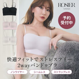 【予約受付中】【公式】 バンドゥブラ ストラップレスブラ ハーリップトゥ herlipto 小嶋陽菜 ノンワイヤー シームレス ブラトップ ベアトップ 肩紐なし チューブトップ 谷間 盛れる ズレない 落ちない バストアップ 痛くない 下着 送料無料 ROSIER