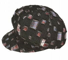 デニム408W キャスケット スクラッチ sp225 デニム つば広 総柄 帽子 大きいサイズOK 日本製