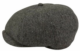 ウールヘリンボン477 ハンチング 防寒 暖か 秋冬 小ぶり 8パネル 日本製 帽子 羊毛 ツイル 起毛 大きいサイズOK sp108
