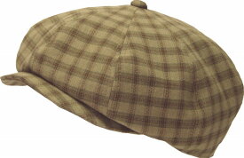 OBチェック466 ハンチング ブラウンチェック sp424bc 春夏 薄手 織柄 大きめ 帽子 大きいサイズOK 日本製