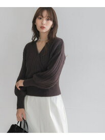 『一部WEB限定カラー』ランダムリブカシュクールニット URBAN RESEARCH ROSSO アーバンリサーチロッソ トップス ニット ブルー ホワイト ブラウン【先行予約】*【送料無料】[Rakuten Fashion]