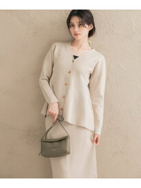 カシミヤシルク混ペプラムニットアップ URBAN RESEARCH ROSSO アーバンリサーチロッソ トップス ニット ベージュ ブラック【先行予約】*【送料無料】[Rakuten Fashion]