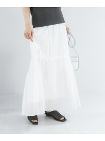 【SALE／60%OFF】シアーオーガンジープリーツスカート URBAN RESEARCH ROSSO アーバンリサーチロッソ スカート ロング・マキシスカート ホワイト グリーン ベージュ【RBA_E】【送料無料】[Rakuten Fashion]