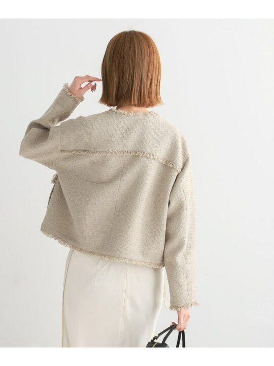 楽天市場】【SALE／50%OFF】ノーカラーツイードショートブルゾン URBAN 