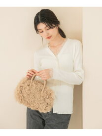 レーストリミングVネックリブニット URBAN RESEARCH ROSSO アーバンリサーチロッソ トップス ニット グレー ホワイト ブラック ピンク【先行予約】*【送料無料】[Rakuten Fashion]