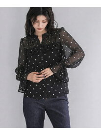 【SALE／5%OFF】『WEB限定』フラワー刺繍ピンタックフリルブラウス URBAN RESEARCH ROSSO アーバンリサーチロッソ トップス シャツ・ブラウス ブラック【RBA_E】【送料無料】[Rakuten Fashion]