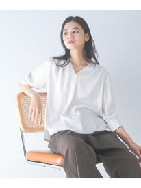 シルキーツイルVネックブラウス URBAN RESEARCH ROSSO アーバンリサーチロッソ トップス シャツ・ブラウス ネイビー グリーン ホワイト【送料無料】[Rakuten Fashion]
