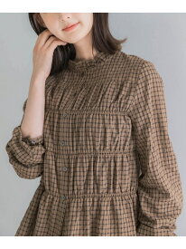 チェックシャーリングブラウス URBAN RESEARCH ROSSO アーバンリサーチロッソ トップス シャツ・ブラウス ブラック ホワイト ブラウン【送料無料】[Rakuten Fashion]