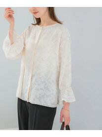【SALE／60%OFF】『WEB限定』ジャガードブラウス URBAN RESEARCH ROSSO アーバンリサーチロッソ トップス シャツ・ブラウス ホワイト ブルー【RBA_E】【送料無料】[Rakuten Fashion]