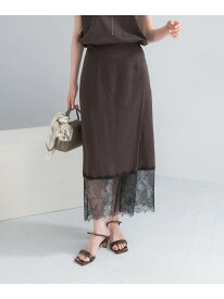 【SALE／60%OFF】レースドッキングリネンスカート URBAN RESEARCH ROSSO アーバンリサーチロッソ スカート ロング・マキシスカート ブラウン ベージュ【RBA_E】【送料無料】[Rakuten Fashion]
