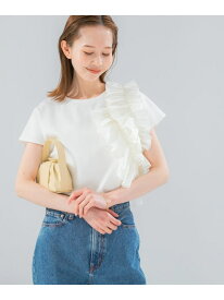 【SALE／40%OFF】フリルドッキングTEEブラウス URBAN RESEARCH ROSSO アーバンリサーチロッソ トップス カットソー・Tシャツ グレー ブラック ホワイト【RBA_E】【送料無料】[Rakuten Fashion]