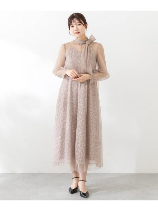 楽天市場】【SALE／50%OFF】kaene ラメチュールレイヤードレースドレス 