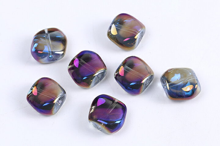 楽天市場】メッキガラスビーズ 四角形 11×12mm（30ヶ） : ROSSO小倉  