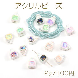 アクリルビーズ 香水ボトルモチーフ 手作りストラップ キーホルダー ブレスレット ビーズ アソート 約13×18mm (2ヶ)