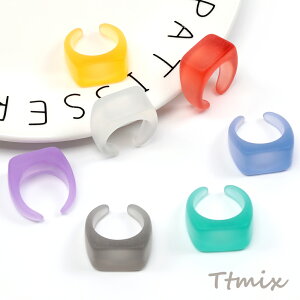 ファッションリング つや消し オープンリング 指輪 樹脂製 13号 内径約17mm 幅約12mm(2ヶ)