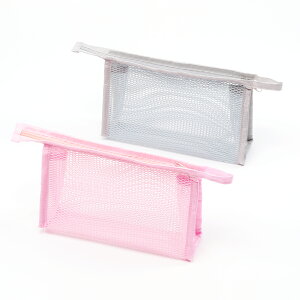 メッシュポーチ メッシュコスメポーチ トラベルポーチ 温泉 ビーチ収納ポーチ 小物類 収納 約5×14×23cm(1ヶ)