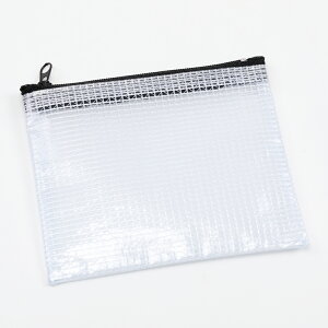 PVCポーチ B7 防水 半透明 メッシュ ジッパー付き 書類 文房具 雑貨 アクセサリー入れ 約10.5×13cm(1ヶ)