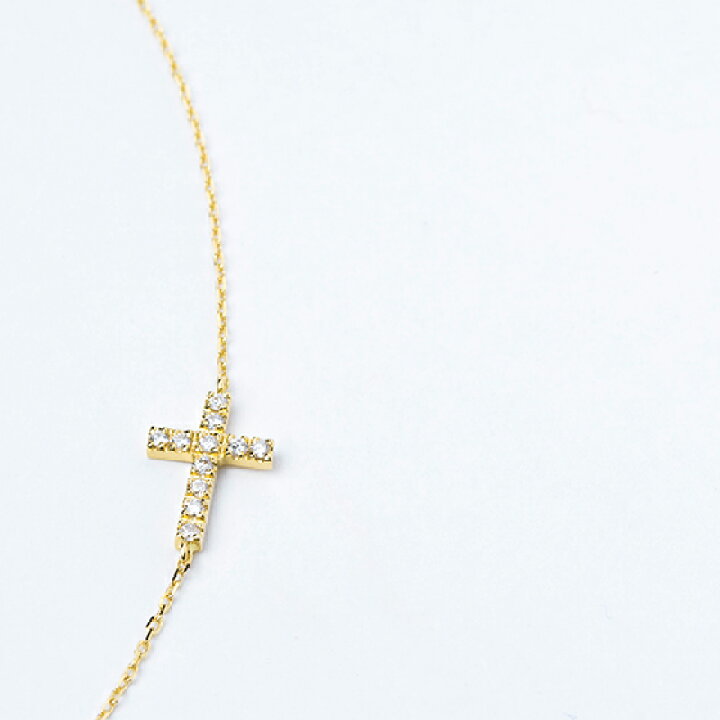 楽天市場 ネックレス クロス 十字架 横 ネックレス ペンダント レディース サイドクロスネックレス ゴールド K18 18k 18金 ダイヤモンド シンプル 横向き クロスペンダント ブランド 40 45cm 人気 女性 小さめ 華奢 誕生日 プレゼント 名入れ 刻印 母の日 ギフト