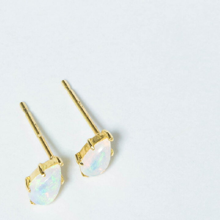 楽天市場】オパール ピアス レディース 18金 K18 18k ゴールド しずく 