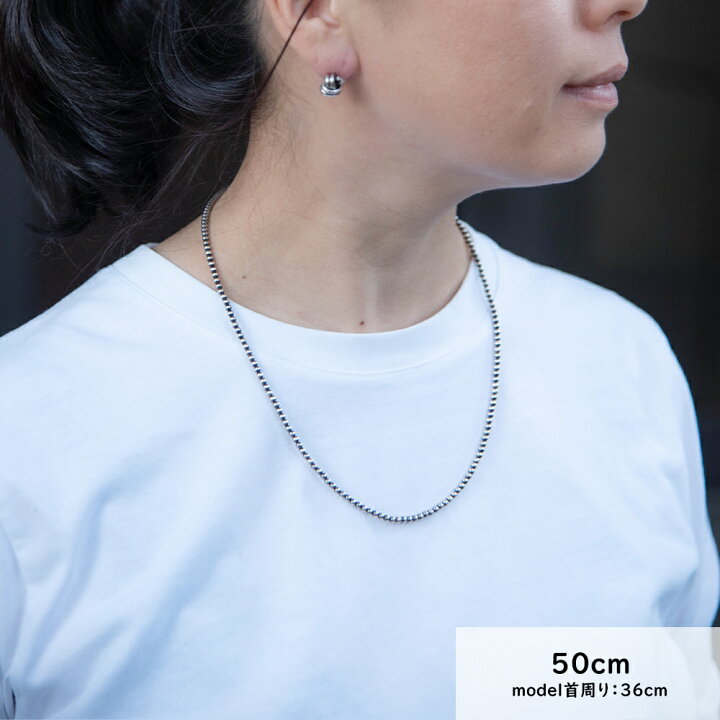 楽天市場】ナバホパール ネックレス 3mm シルバー925 メンズ 