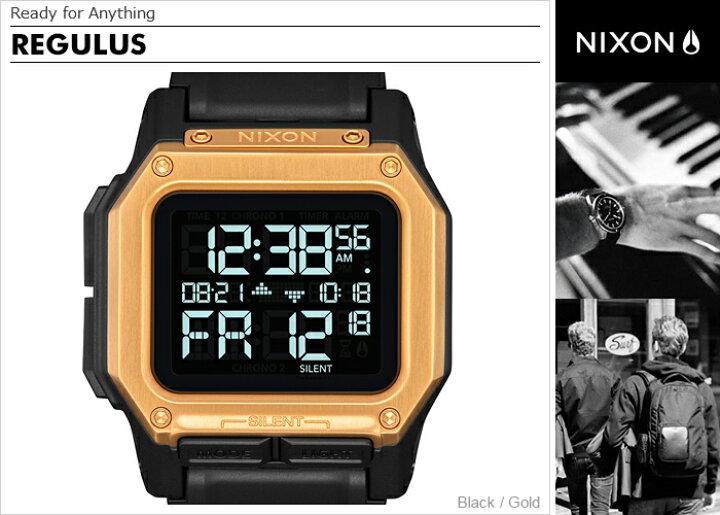 楽天市場 ニクソン 腕時計 国内正規品 Nixon Regulus 時計 デジタル デジタル腕時計 クロノグラフ ミリタリー 耐久性 シリコン 防水 通学 通勤 高校生 大学生 メンズ かっこいい おしゃれ おすすめ 誕生日プレゼント プレゼント ギフト 贈り物 お祝い ブランド 人気 彼氏