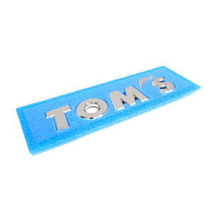 【メール便送料無料】トムス TOM`S クロームメッキ エンブレム 1個 120mm×30mm ロゴ バックドア 08233-TS001 メーカーパーツ カスタム ドレスアップ 高品質 DIY