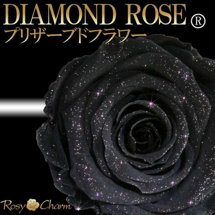 楽天市場 ダイヤモンドローズ プリザーブドフラワー 黒色の薔薇 1本 ボックス入り 誕生日 プレゼント サプライズ 記念日 1輪のバラ 花束 黒 薔薇 枯れない 花 ギフト ブラックローズ バラ ギフト ロージーチャーム 楽天市場店