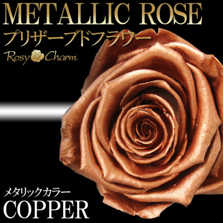 楽天市場】銅色の薔薇 1本 プリザーブドフラワー コッパー ローズ 