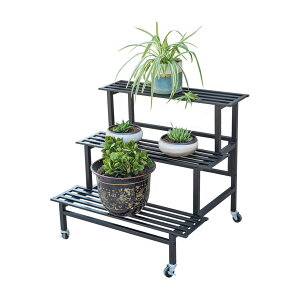 フラワースタンド ベランダ ガーデンラック 鉄製 2段 3段 幅60/80/100/120cm キャスター付き 耐荷重 簡単組み立て 防錆 防食 フラワーラック 室内 屋外 おしゃれ 花台 ガーデニング 棚 鉢植え/観葉