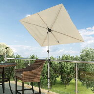 パラソル 180*130cm ベランダ 用 ベージュ チルト機能付 ポリエステル 鋼製 長方形フラットキャノピー 36…