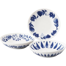 贈り物におすすめ MOOMIN (ムーミン) 「 ブルーフローラ 」 セラミックボウル 鉢 17cm 3枚 食器セット 北欧 雑貨 ムーミン グッズ 母の日 出産祝・誕生日・入園・御祝・結婚祝【クリスマス】【歳暮 年賀】【ラッピング メッセージカード 無料】