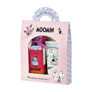 Moomin ムーミン バスギフトバッグ ローズ 9739002 ハンドクリーム バスフィズバー 入浴剤 香りギフト贈り物プレゼント ムーミン 入浴剤 女性 ミニギフ プチギフト挨拶 退職 無料ラッピング 卒