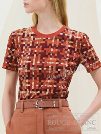 エルメス　2025 S/S　マイクロTシャツ　”ボルデュック・チェック”　ルージュサンギンヌ　#34　タグ付 【新品】HERMES Micro T-shirt "Bolduc au Carre" Rouge Sanguine 【NEW】