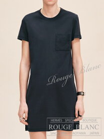 エルメス　2025 A/W　ドレス　刺しゅう入りポケット　ワンピース　ブルーノワール　#38　タグ付 【新品】 HERMES T-shirt Dress One piece Bleu Noir【NEW】