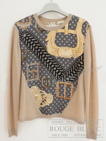 エルメス　長袖ニット　カシミア　シルク　ベージュ　#36　【中古】HERMES Knit Beige【USED】