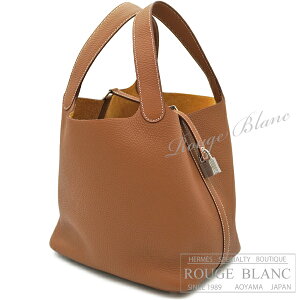 �y�G�����X/�s�R�^�����b�N/�S�[���h/�s�R�^��/HERMES/�V�i/�o�b�O�z�G�����X�@�s�R�^�����b�NMM/22�@�S�[���h�@�g�������N���}���X�@�V���o�[���� �y�V�i�zHERMES Picotin lock MM/22 Gold Taurillon Cleme