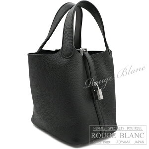 �y�G�����X/�s�R�^�����b�N/��/�u���b�N/�s�R�^��/HERMES/�V�i/�o�b�O�z�G�����X�@�s�R�^�����b�NPM/18�@���@�u���b�N�@�g�������N���}���X�@�V���o�[����@�y�V�i�zHERMES Picotin lock PM/18 Black Ta